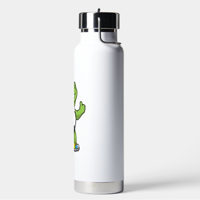 Schildkröte als Fußballspieler mit Fußball Trinkflasche (Links)