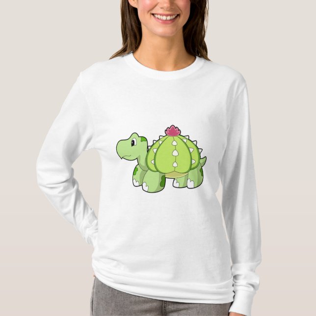 Schildkröte als Kaktus T-Shirt (Vorderseite)
