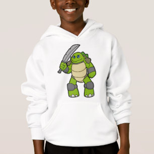Schildkröte als Krieger mit Schwert Hoodie