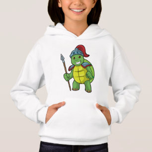 Schildkröte als Krieger mit Spear & Helmet Hoodie