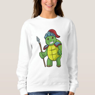 Schildkröte als Krieger mit Spear & Helmet Sweatshirt