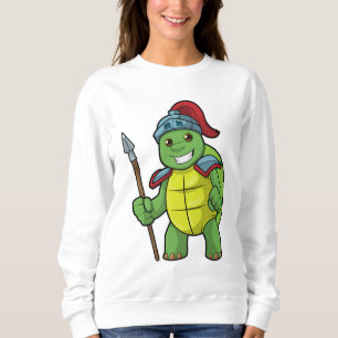 Schildkröte als Krieger mit Spear & Helmet Sweatshirt