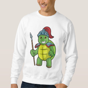 Schildkröte als Krieger mit Spear & Helmet Sweatshirt