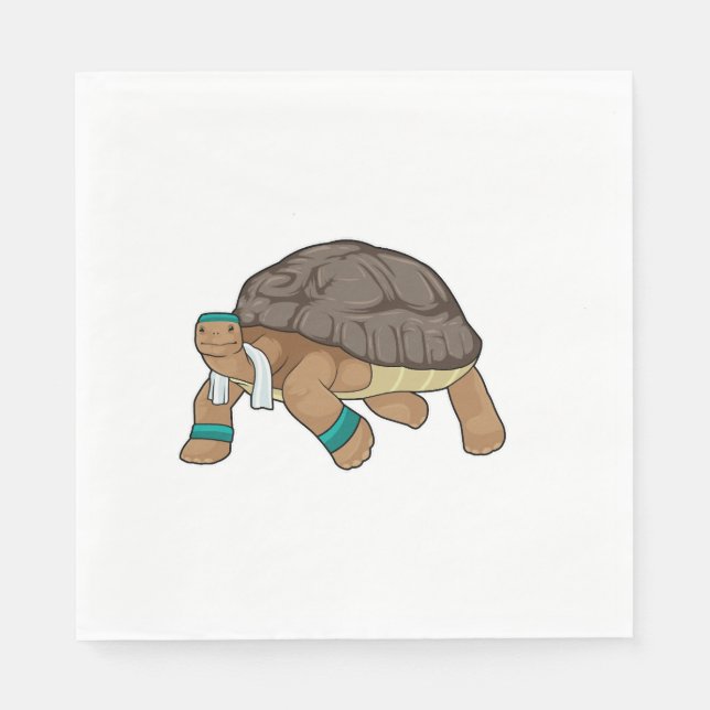 Schildkröte als Läufer mit Handtuch Serviette (Vorderseite)