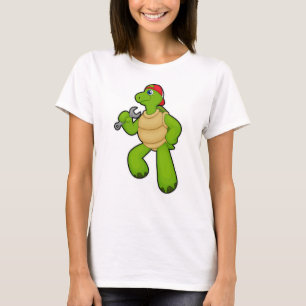 Schildkröte als Mechanik mit Schraubenschlüssel un T-Shirt