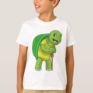 Schildkröte als Rentner mit Gehstock T-Shirt