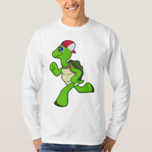 Schildkröte als Runner mit Cap T-Shirt