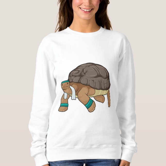Schildkröte als Runner mit Handtuch Sweatshirt (Vorderseite)