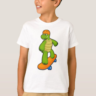 Schildkröte als Skateboarder mit Skateboard & Helm T-Shirt
