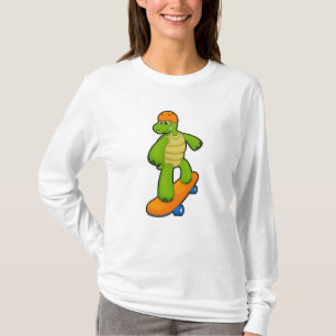 Schildkröte als Skateboarder mit Skateboard & Helm T-Shirt