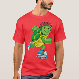 Schildkröte als Skater mit Inline-Skaten Helm T-Shirt