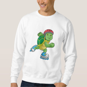 Schildkröte als Skater mit Inline-Skaten und Helm Sweatshirt