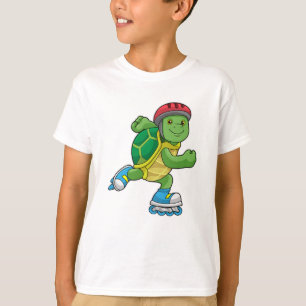 Schildkröte als Skater mit Inline-Skaten und Helm T-Shirt