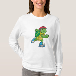 Schildkröte als Skater mit Inline-Skaten und Helm T-Shirt