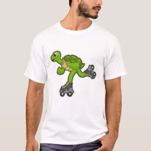 Schildkröte als Skater mit Roller-Skaten T-Shirt