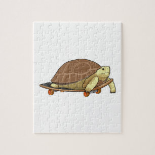 Schildkröte als Skater mit Skateboard Puzzle