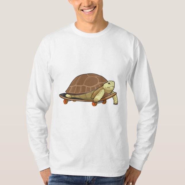Schildkröte als Skater mit Skateboard T-Shirt (Vorderseite)
