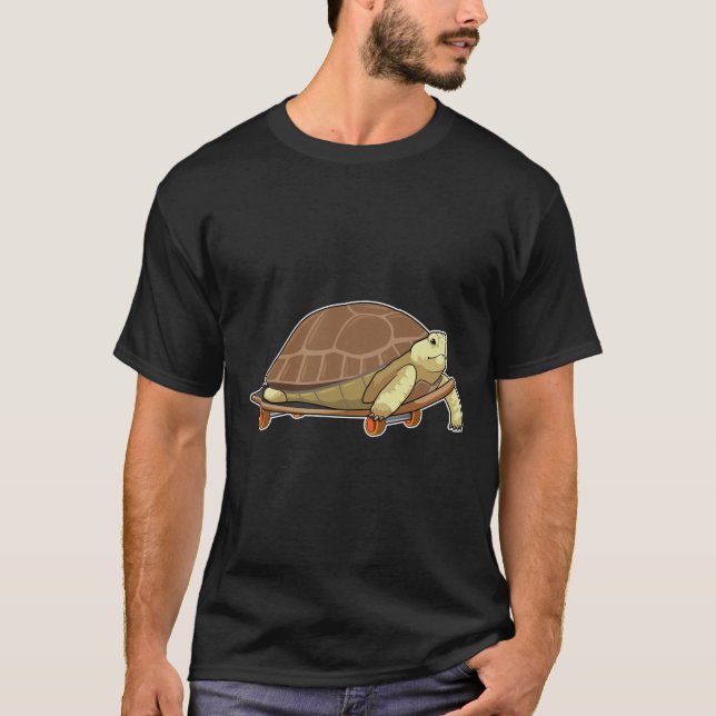 Schildkröte als Skater mit Skateboard T-Shirt (Vorderseite)