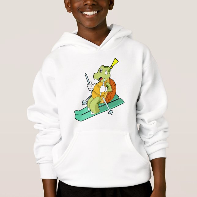 Schildkröte als Skifahrer Hoodie (Vorderseite)