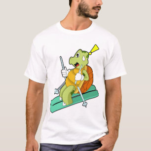 Schildkröte als Skifahrer mit Skiern T-Shirt