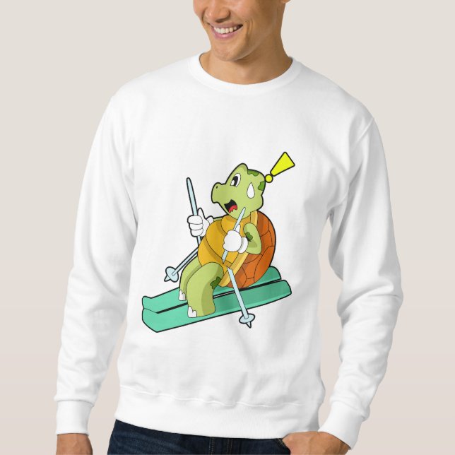 Schildkröte als Skifahrer Sweatshirt (Vorderseite)
