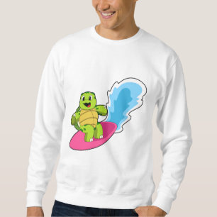 Schildkröte als Surfer mit Surfboard Sweatshirt