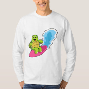 Schildkröte als Surfer mit Surfboard T-Shirt