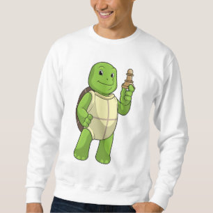 Schildkröte am Schach mit Schachstück gepaart Sweatshirt