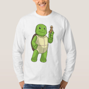 Schildkröte am Schach mit Schachstück gepaart T-Shirt