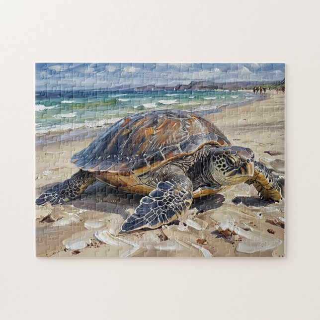 Schildkröte am Strand Puzzle (Horizontal)