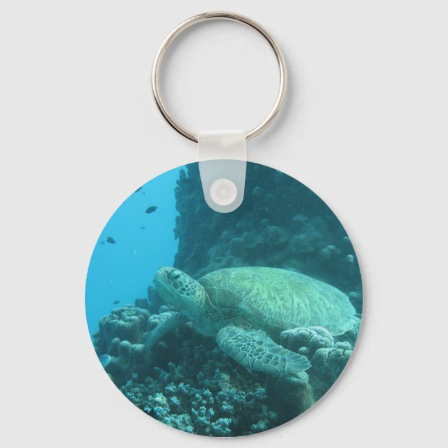 Schildkröte auf dem Great Barrier Reef Schlüsselanhänger (Vorderseite)