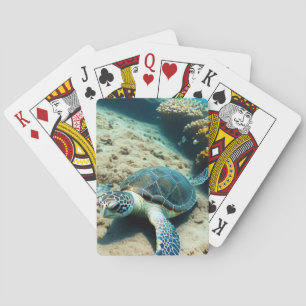 Schildkröte auf dem Meeresboden Spielkarten