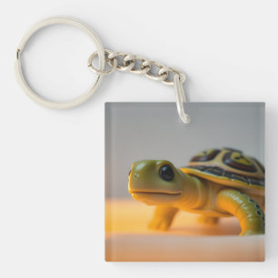 Schildkröte auf einer brennenden Kerze Schlüsselanhänger