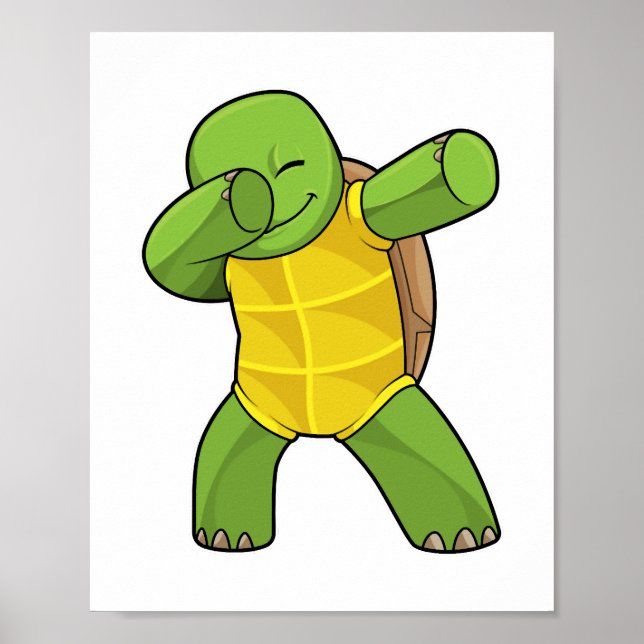 Schildkröte auf Hüfthop-Tanz Poster (Vorne)
