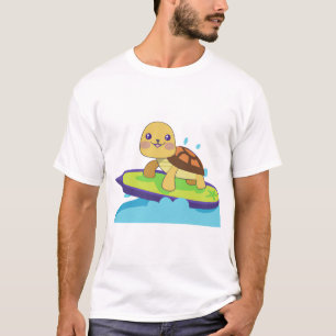 Schildkröte auf Surfbrett T-Shirt