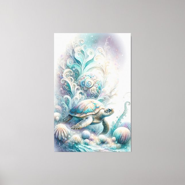 Schildkröte aus dem Grünen Meer, Leinwand (Vorderseite)