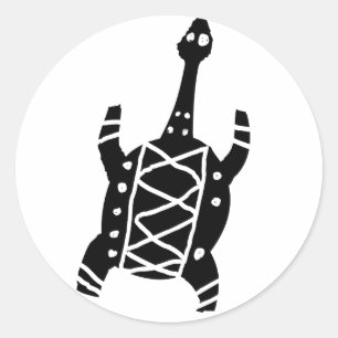 Schildkröte, australische zeichnend(Aborigine) Runder Aufkleber