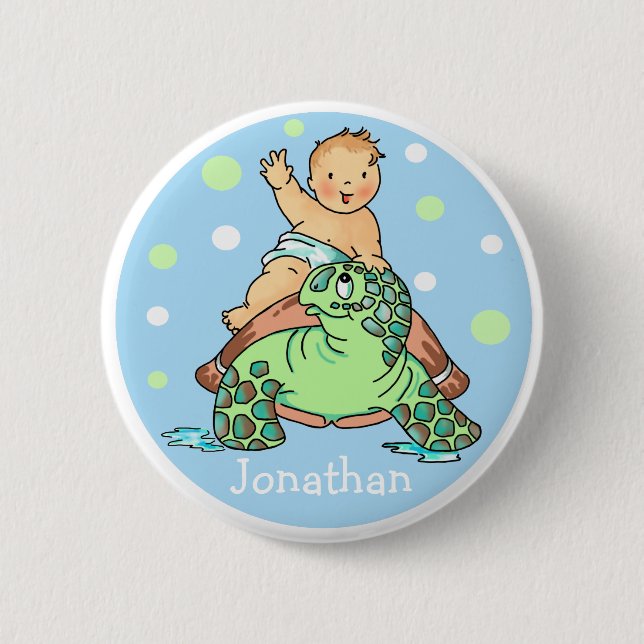 Schildkröte-Baby-Knopf Button (Vorderseite)