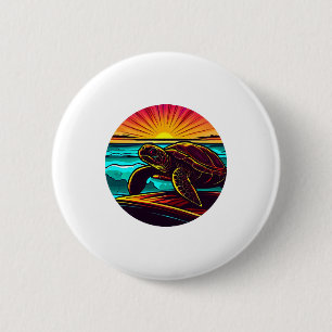 Schildkröte bei Sonnenuntergang, inspirierende Nat Button
