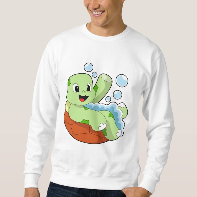 Schildkröte beim Baden mit Fohlen Sweatshirt (Vorderseite)