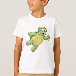 Schildkröte beim Baden mit Schwimmbrille T-Shirt