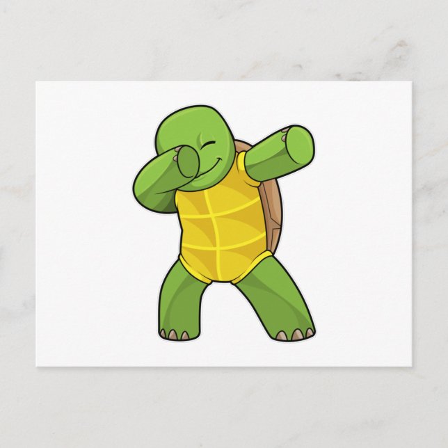 Schildkröte beim Hip Hop Dance Dab Postkarte (Vorderseite)