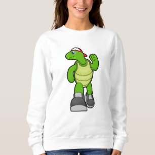 Schildkröte beim Laufen mit Cap Sweatshirt