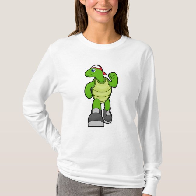 Schildkröte beim Laufen mit Cap T-Shirt (Vorderseite)