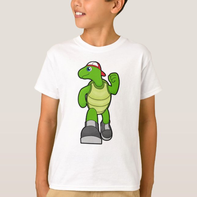 Schildkröte beim Laufen mit Cap T-Shirt (Vorderseite)