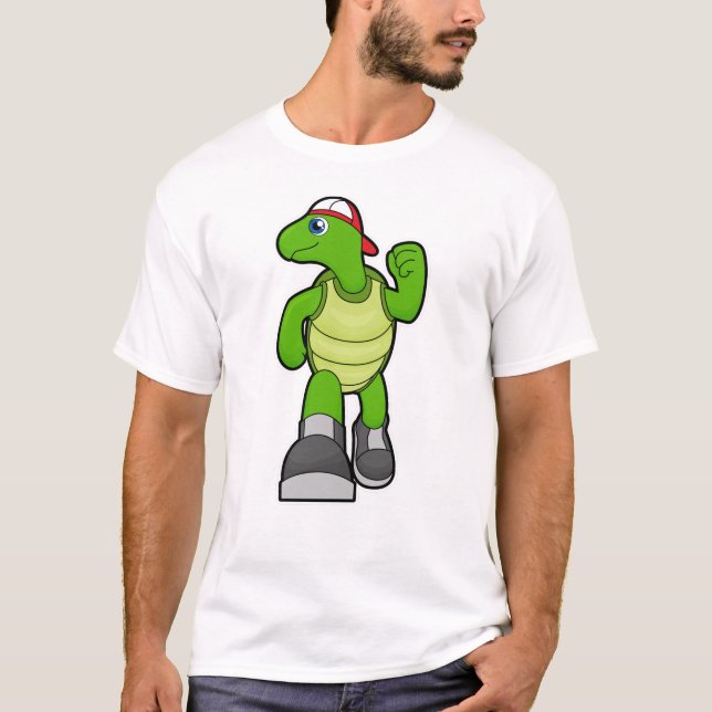 Schildkröte beim Laufen mit Cap T-Shirt (Vorderseite)