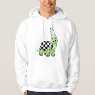 Schildkröte beim Schach mit Schachbrett und König Hoodie