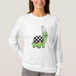 Schildkröte beim Schach mit Schachbrett und König T-Shirt