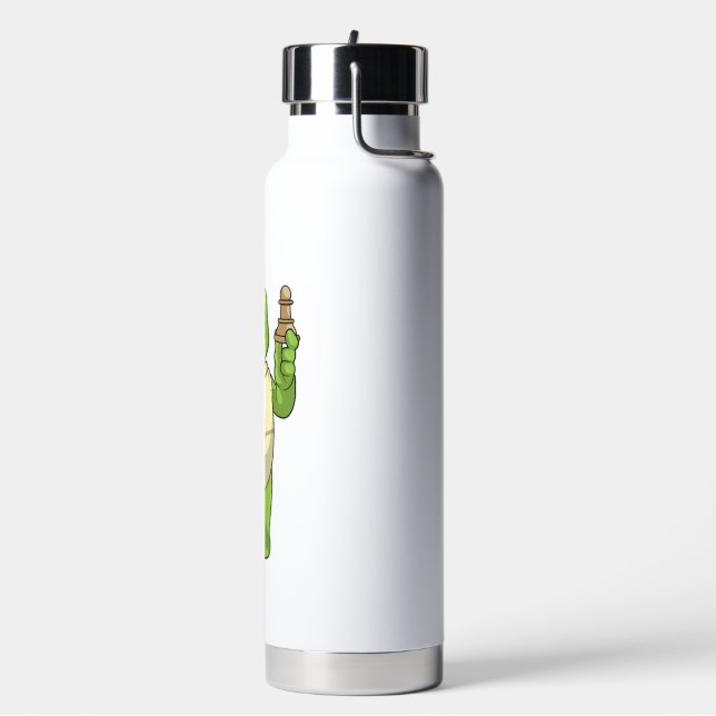 Schildkröte beim Schachspiel mit Schachfigur Bauer Trinkflasche (Links)