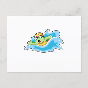 Schildkröte beim Schwimmen im Wasser Postkarte